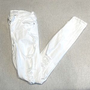 Frame Denim Ripped White Skinny Jeans - Size 24